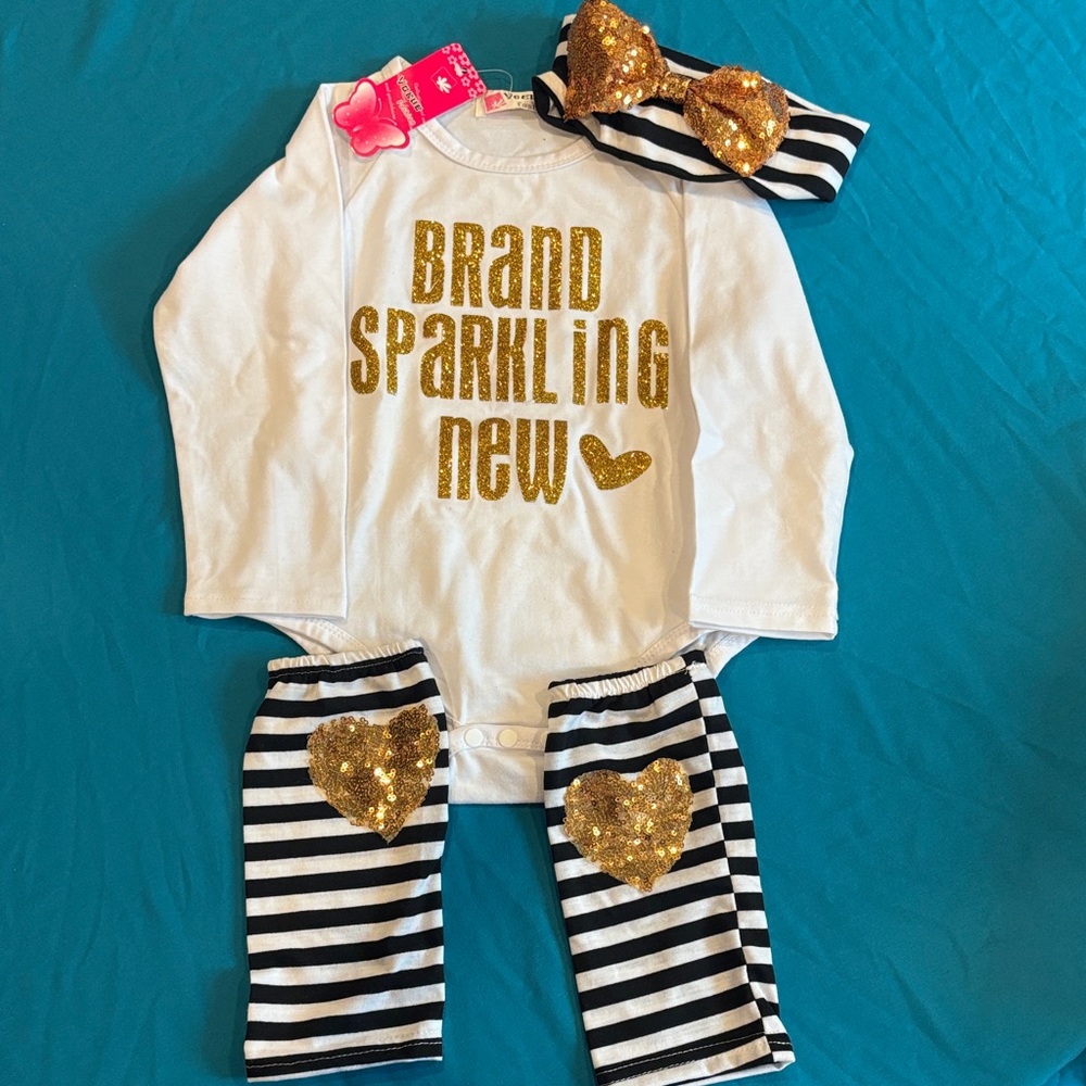 Brand New Gold and White Kids Matching Set